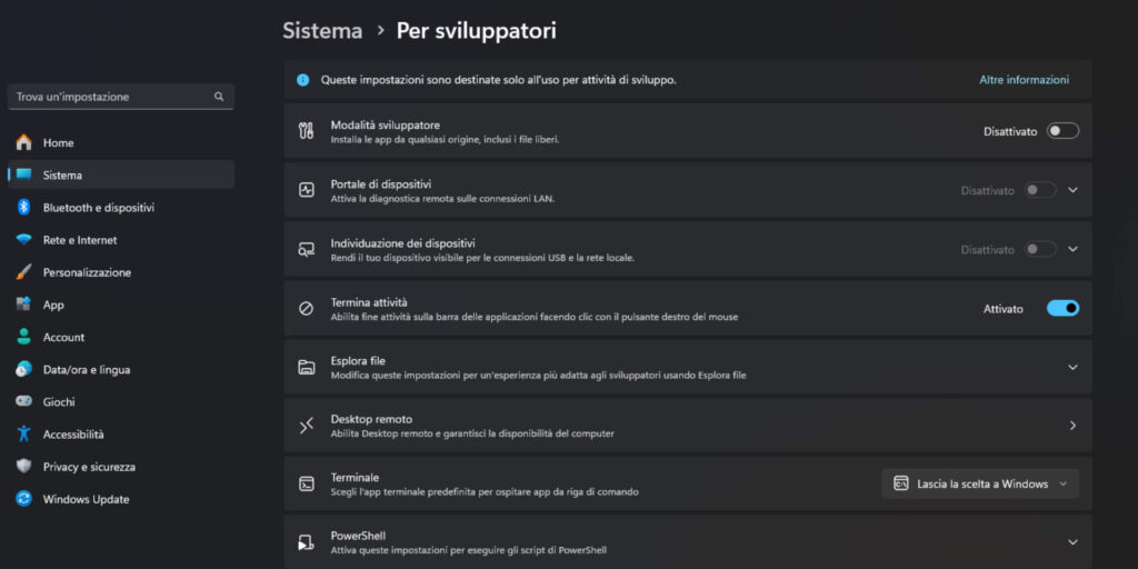 Cosa fare appena installato Windows 11 - Inserire il comando Termina attività nella barra delle applicazioni